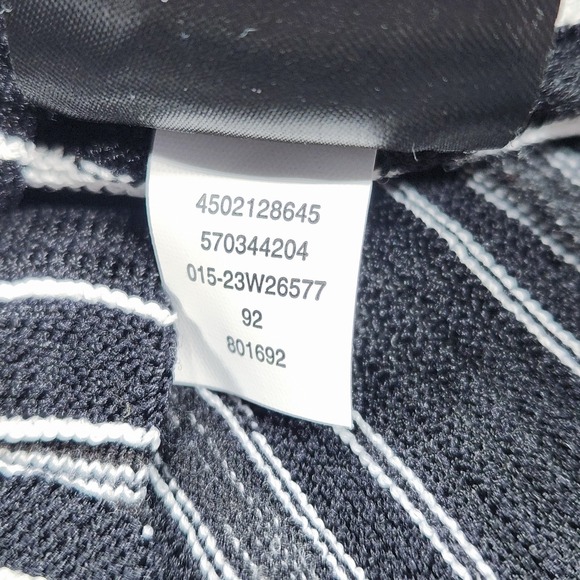 White House Black Market Tank Top Womens Small Black Knit Striped V Neck Peplum - Picture 12 of 13